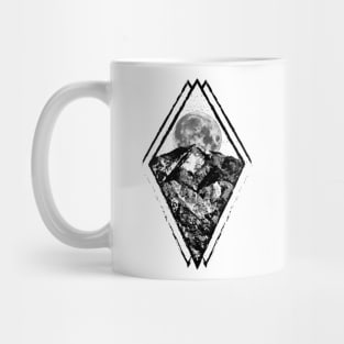 Mountain Moon Geometric Design by RAD! (Black) Mug